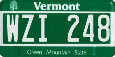 VT license plate WZI248