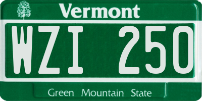 VT license plate WZI250