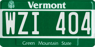 VT license plate WZI404