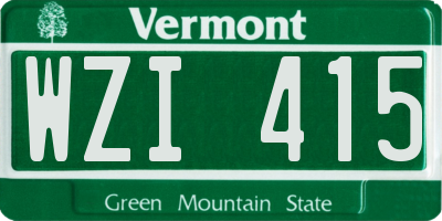 VT license plate WZI415