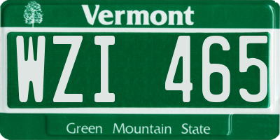 VT license plate WZI465