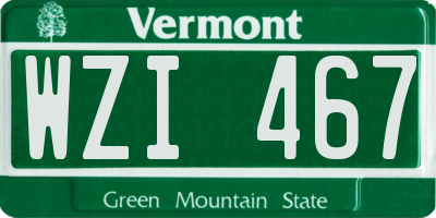 VT license plate WZI467