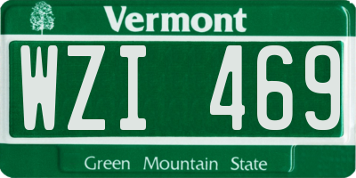 VT license plate WZI469