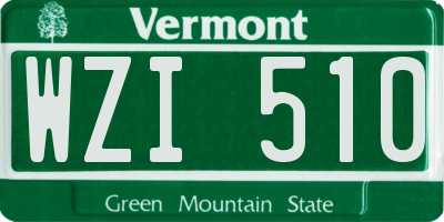 VT license plate WZI510