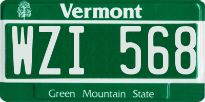 VT license plate WZI568
