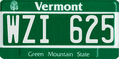 VT license plate WZI625