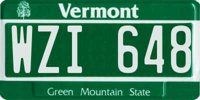 VT license plate WZI648