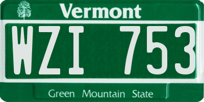 VT license plate WZI753