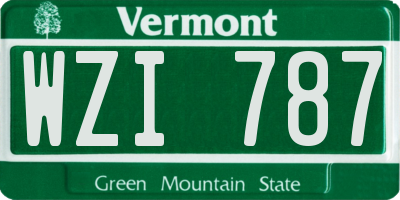 VT license plate WZI787