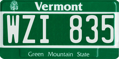 VT license plate WZI835