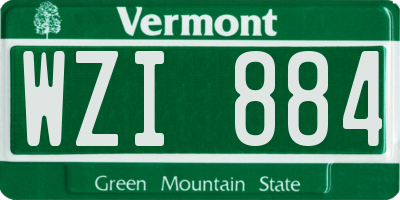 VT license plate WZI884