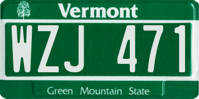 VT license plate WZJ471
