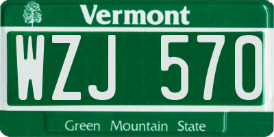 VT license plate WZJ570