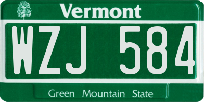 VT license plate WZJ584