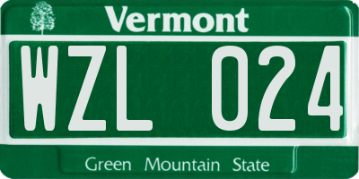 VT license plate WZL024