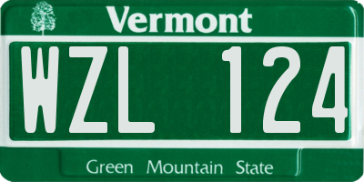 VT license plate WZL124