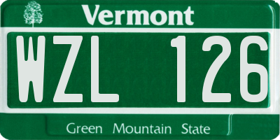 VT license plate WZL126