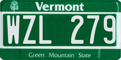 VT license plate WZL279