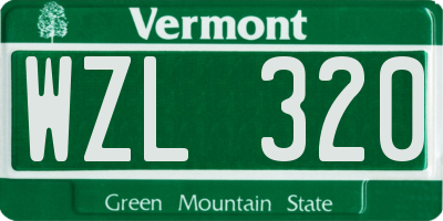 VT license plate WZL320