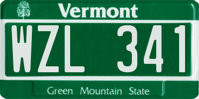 VT license plate WZL341