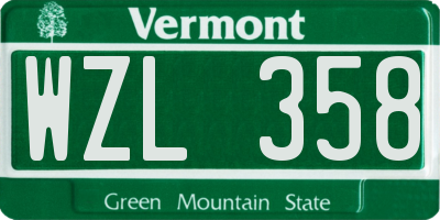 VT license plate WZL358