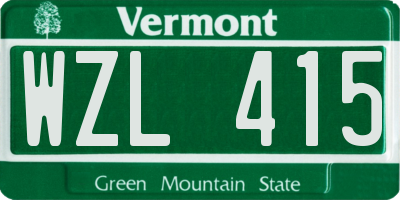 VT license plate WZL415