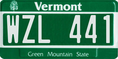 VT license plate WZL441