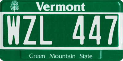 VT license plate WZL447