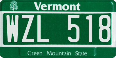 VT license plate WZL518