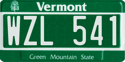VT license plate WZL541