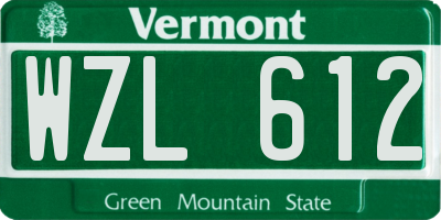VT license plate WZL612