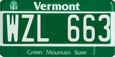 VT license plate WZL663