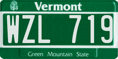 VT license plate WZL719