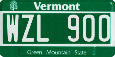 VT license plate WZL900