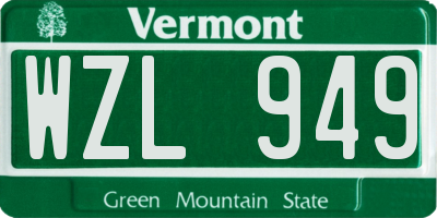 VT license plate WZL949