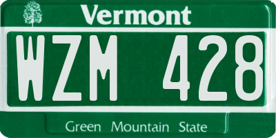 VT license plate WZM428