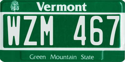 VT license plate WZM467