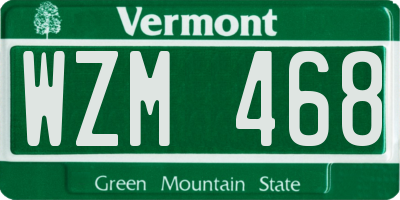 VT license plate WZM468
