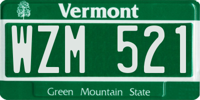 VT license plate WZM521