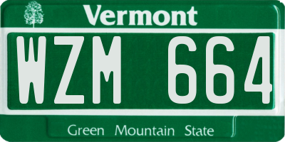 VT license plate WZM664