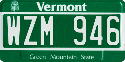 VT license plate WZM946