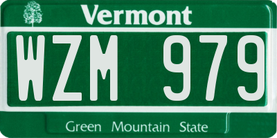 VT license plate WZM979