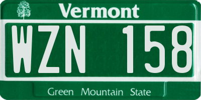 VT license plate WZN158
