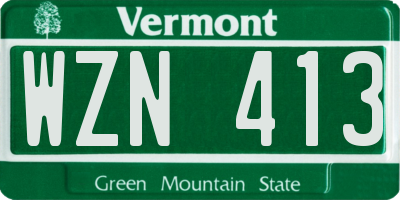 VT license plate WZN413
