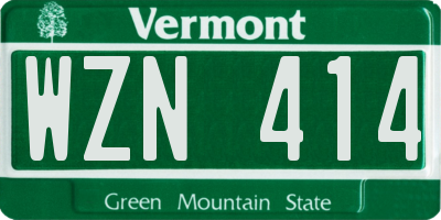 VT license plate WZN414