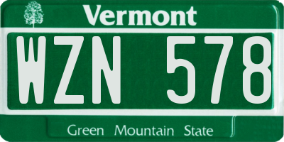 VT license plate WZN578