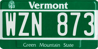 VT license plate WZN873