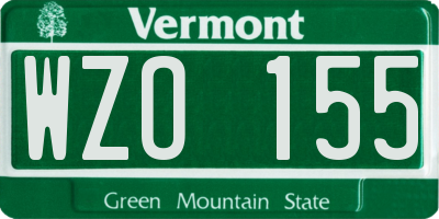 VT license plate WZO155