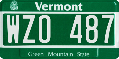 VT license plate WZO487