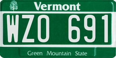VT license plate WZO691